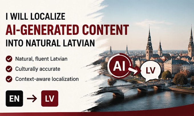 localize ai generated content into natural latvian