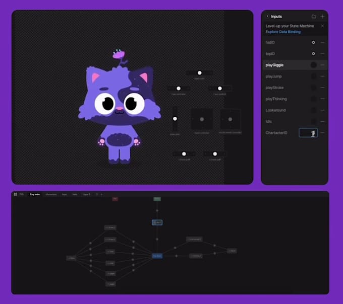 create interactive rive animation for app, website or saas