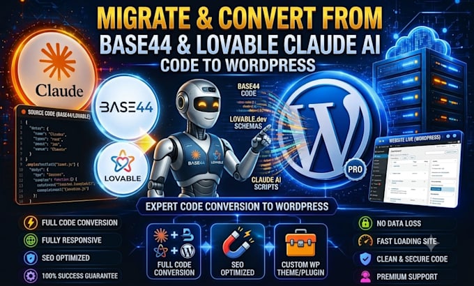 base44 expert base44 to wordpres lovable to wordpress claude ai code website