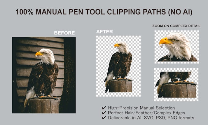 do complex background removal manually using pen tool