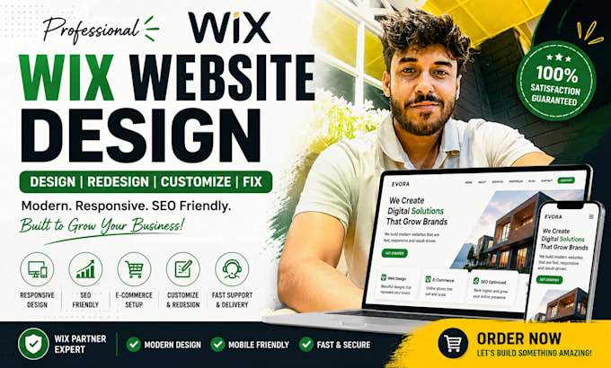 design, redesign, customize, wix website landing page, wix website development