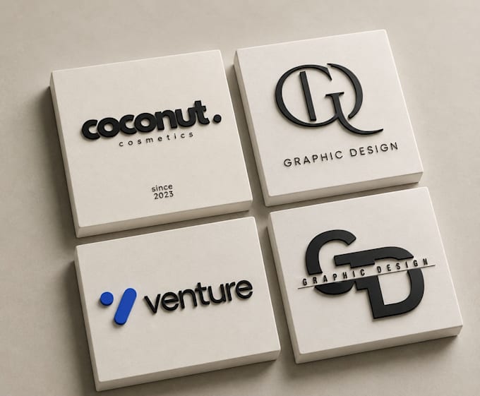 create luxury 3d brand logo with mockup
