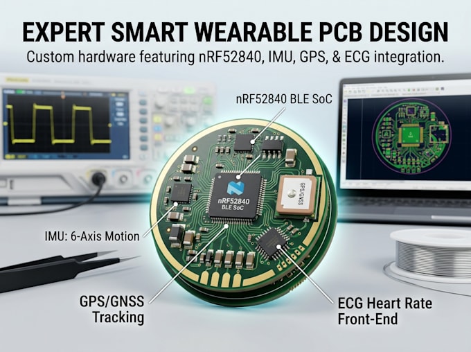design smart wearable pcb with imu gps ecg and nrf52840