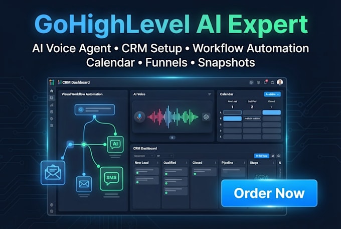 setup gohighlevel ai voice agent workflow CRM automation and calendar