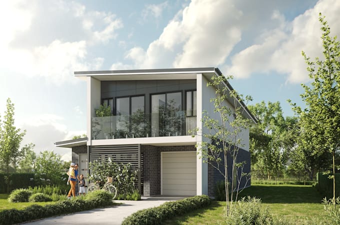 render tiny residence house 2d plan, accessory dwelling unit, prefab bunk cabin