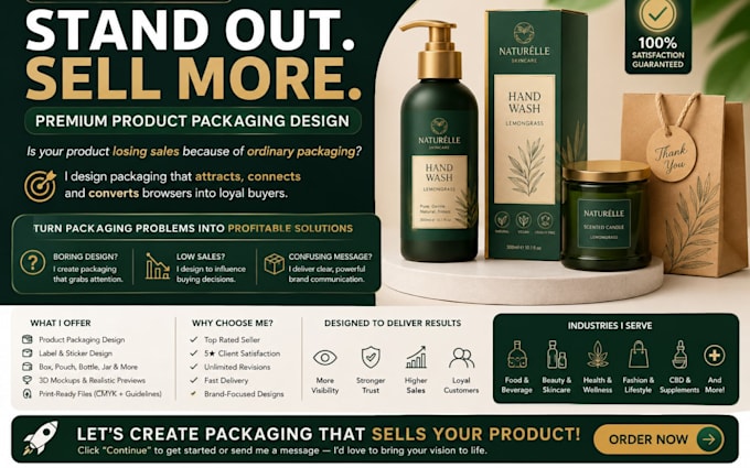 design premium cosmetic skincare packaging and label design