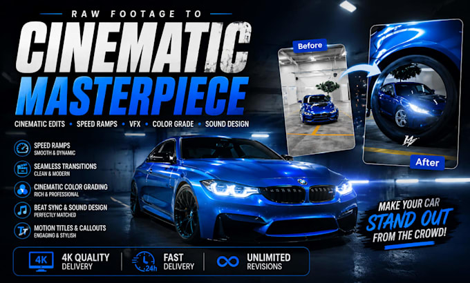 edit cinematic automotive videos professionally