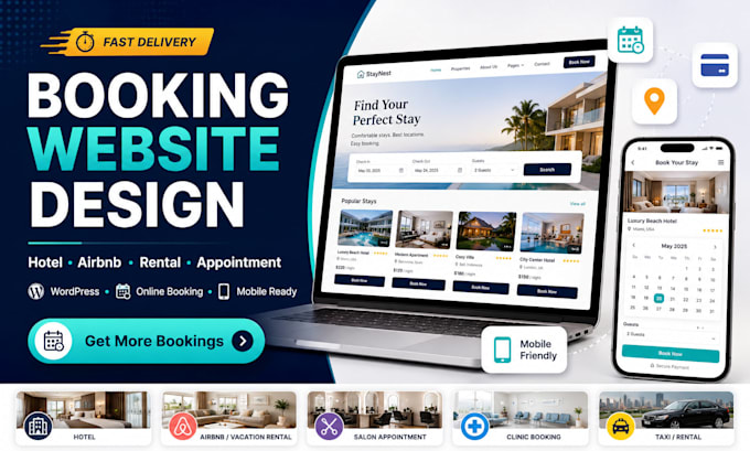 booking website, hotel rental, airbnb, appointment website
