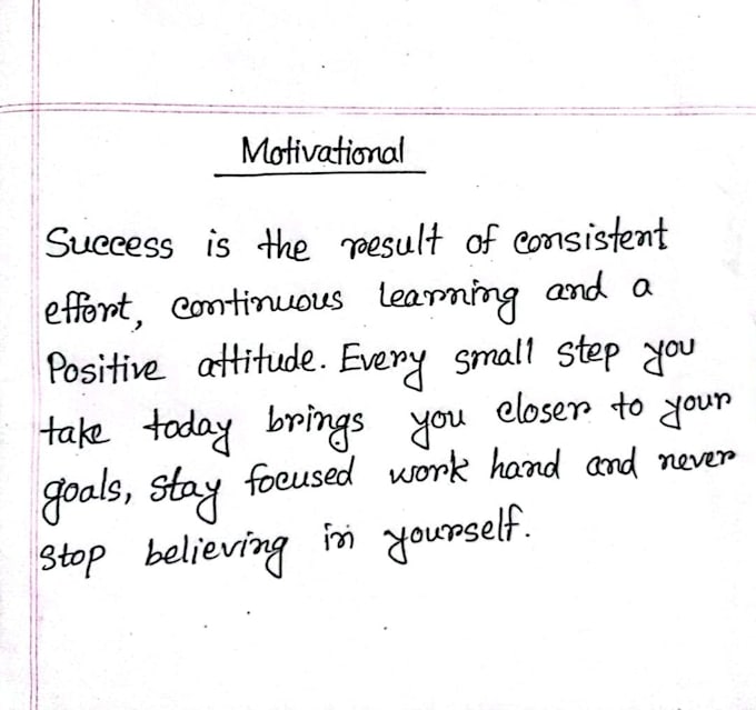 provide professional handwritten work