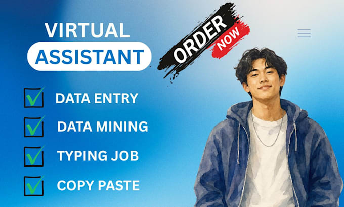 be your virtual assistant for data entry, data mining, copy paste, web research