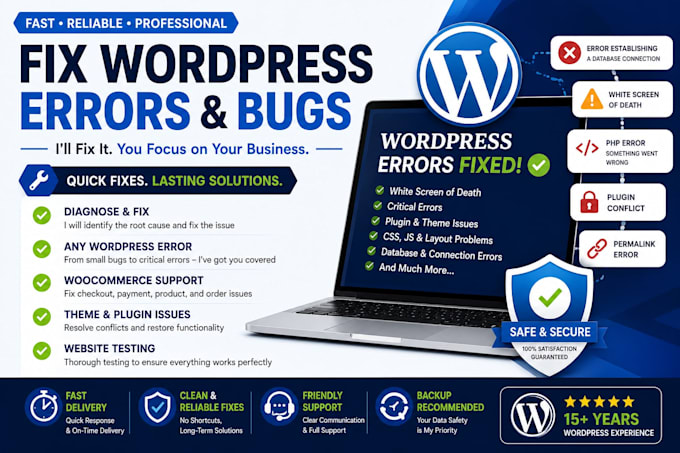 fix wordpress errors and bugs