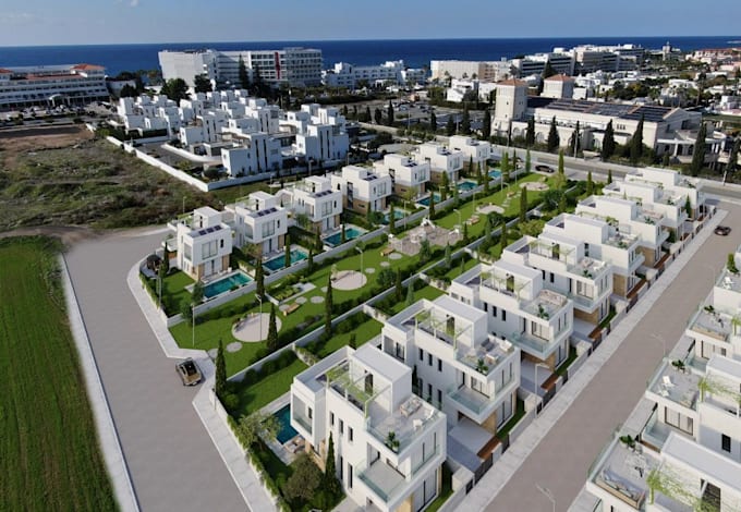 new housing development,villa community layout,master plan,urban property render