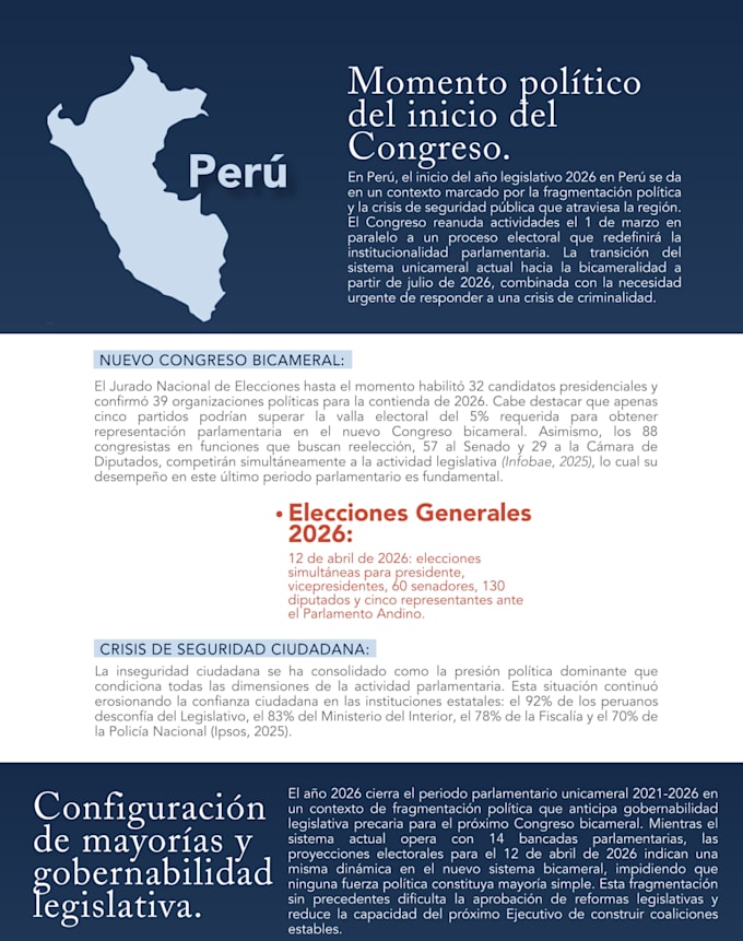 write political analysis and institutional reports in spanish