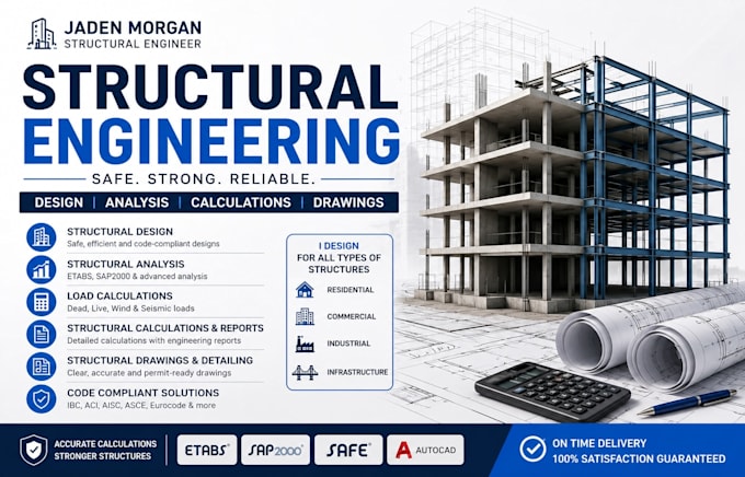 do structural design, analysis, load calculations and structural drawings
