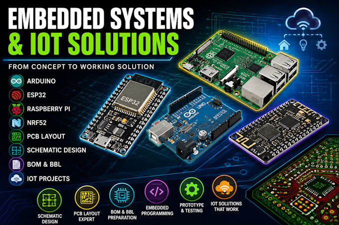 do arduino, esp32, raspberry pi, pcb layout, nrf52, ble, iot project, schematic
