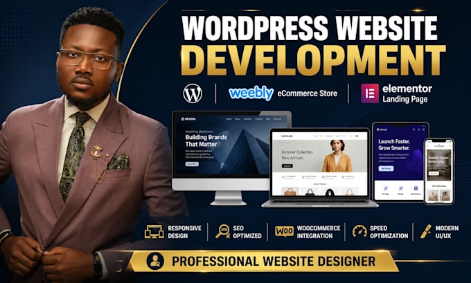 wordpress website development, weebly ecommerce website, elementor landing page