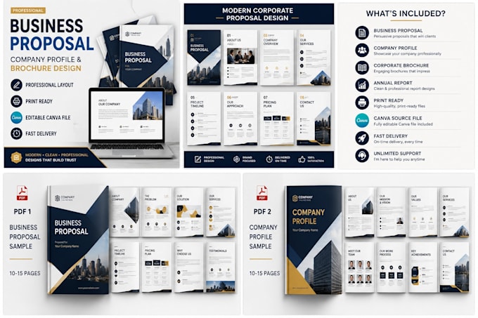 design a professional business proposal in canva