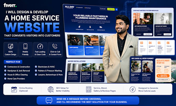 design and develop a home service website that convert