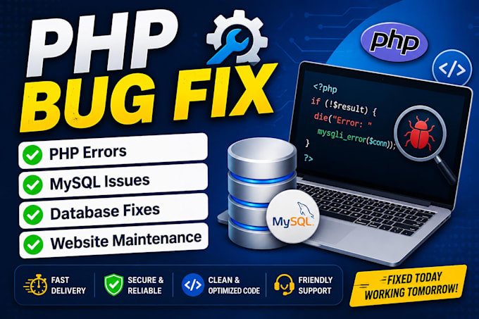 fix PHP mysql bugs, errors and database issues