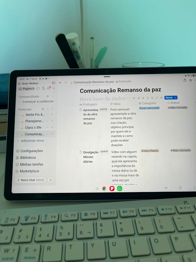 planejamento dos posts e roteiros do instagram