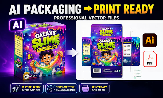 convert ai images into print ready packaging box and label design