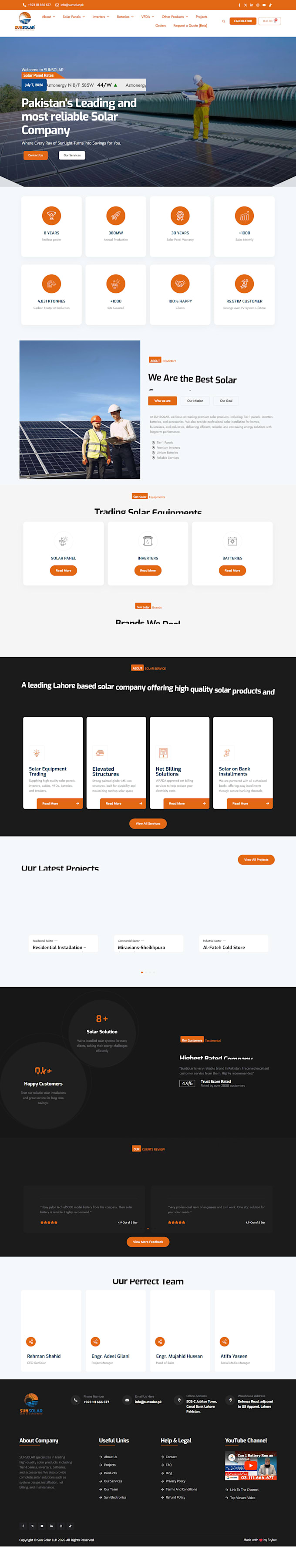 design a professional solar energy website for business