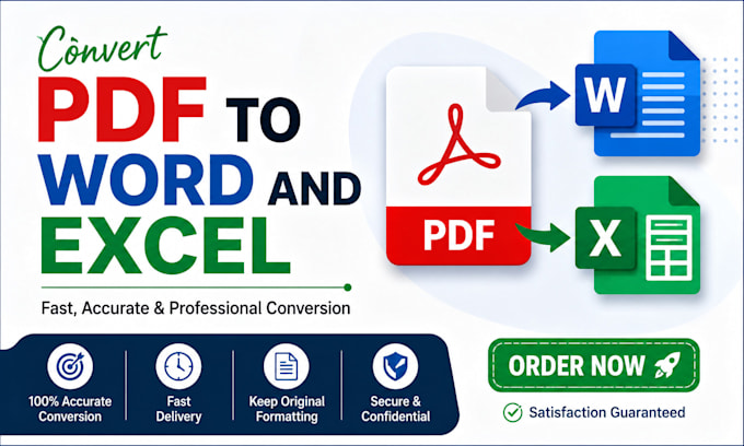 convert PDF to word and excel