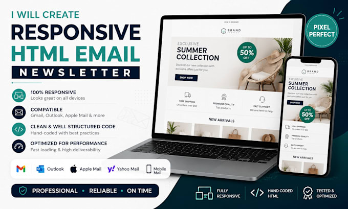 create a responsive HTML email newsletter