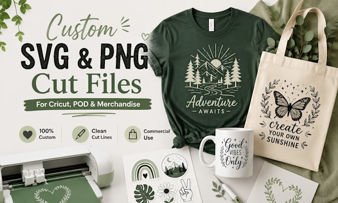 create custom svg png dxf cut files for cricut and glowforge
