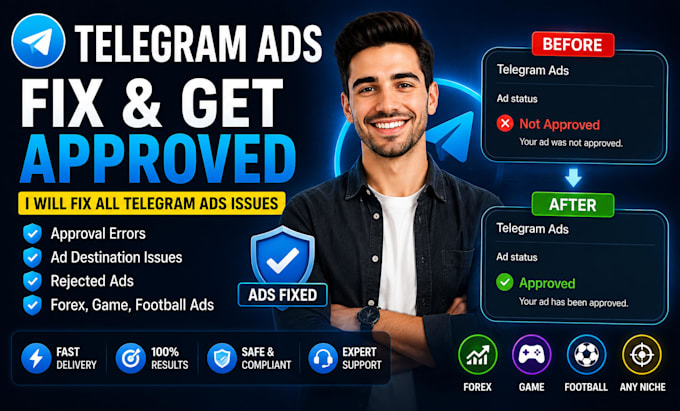 fix telegram ads approval errors, ad destination, and rejected ads