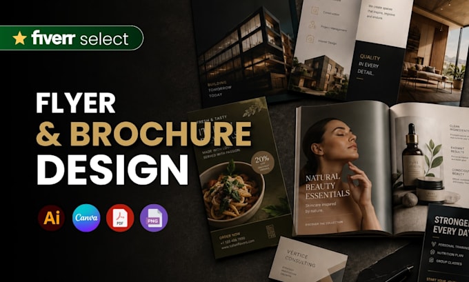 design brochures, flyers, catalogs and posters