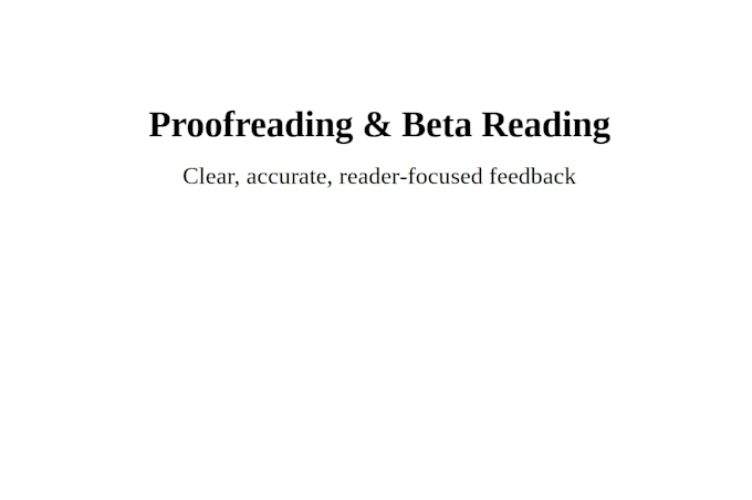 proofread your fiction or nonfiction book