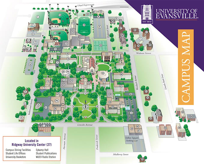 design 2d and 3d school maps, campus maps, park maps, and wayfinding maps