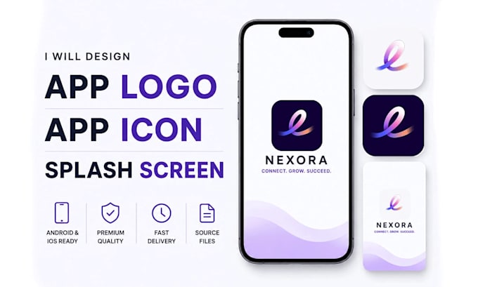 design modern app logo, app icon and splash screen