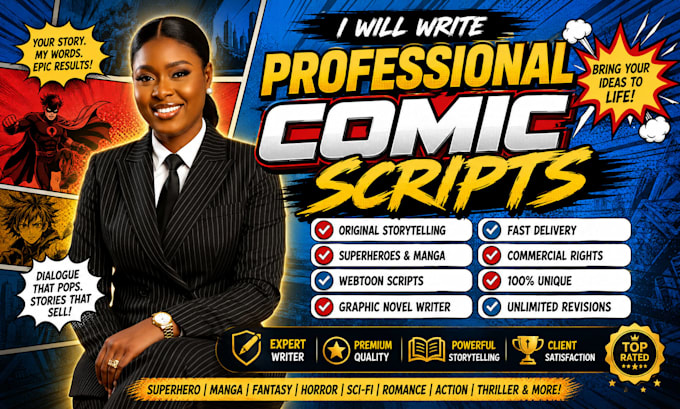 write professional comic scripts for manga, webtoon and comics