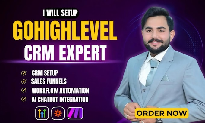 setup gohighlevel CRM, funnels, automations and workflows