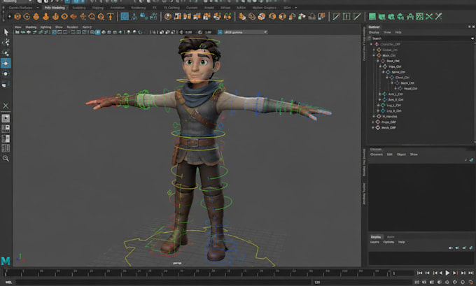 rig 3d character in maya or blender for unreal engine and unity
