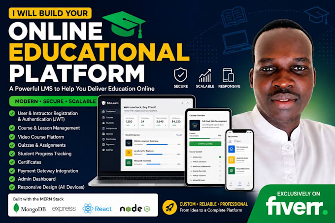 build elearning site or online school for you