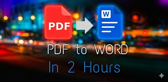 convert PDF to word or excel within 2 hours