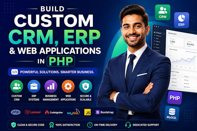 build custom CRM software, erp and web applications in PHP