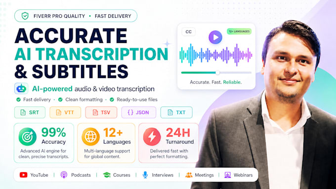 transcribe audio or video and create srt subtitles