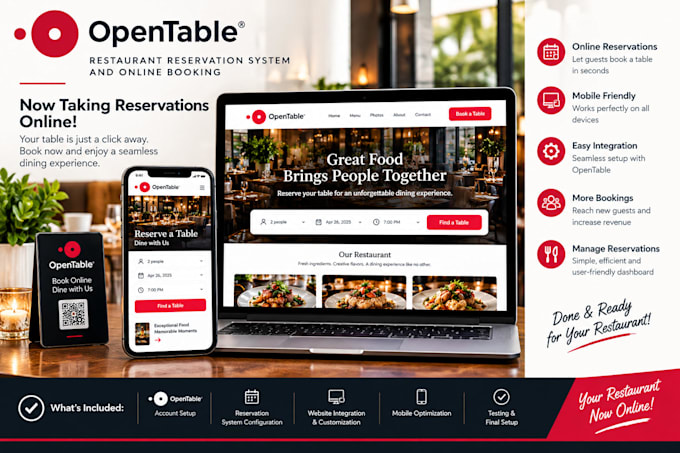 setup opentable restaurant reservation system and online booking
