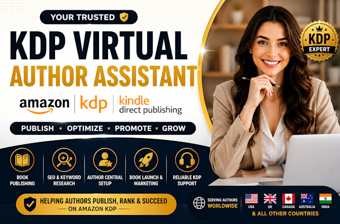 virtually assist amazon KDP authors with amazon kindle book publishing