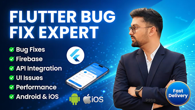 fix flutter bugs, errors, firebase issues and API integration