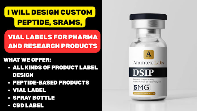 design custom peptide, sarms and vial labels for research brands