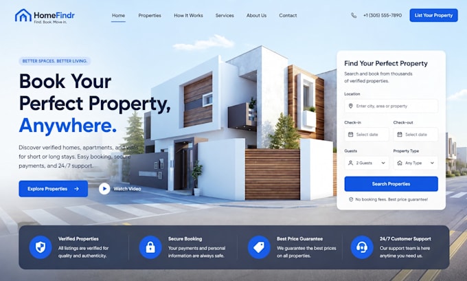 build property booking website vacation rental website short term rental website