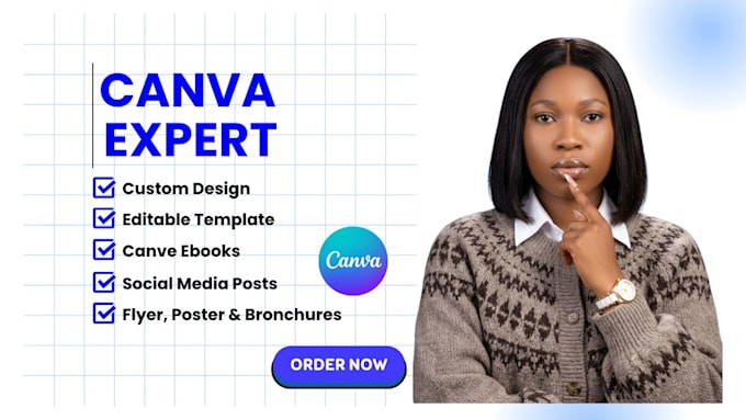 be your canva virtual assistant for social media, presentations and canva design