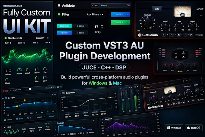 develop fix install custom vst3 au aax audio plugin using juce dsp vst plugin