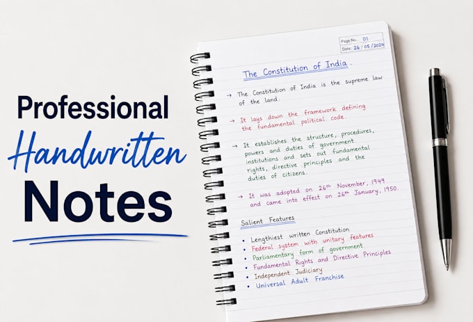 create professional handwritten notes and assignments