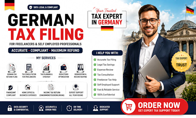 prepare tax filing for freelancer and self employed professional in germany